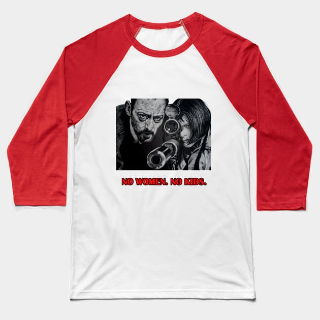 Leon Movie No Women No Kids Retro Baseball T-Shirt by Artsimple247